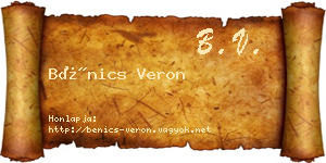 Bénics Veron névjegykártya